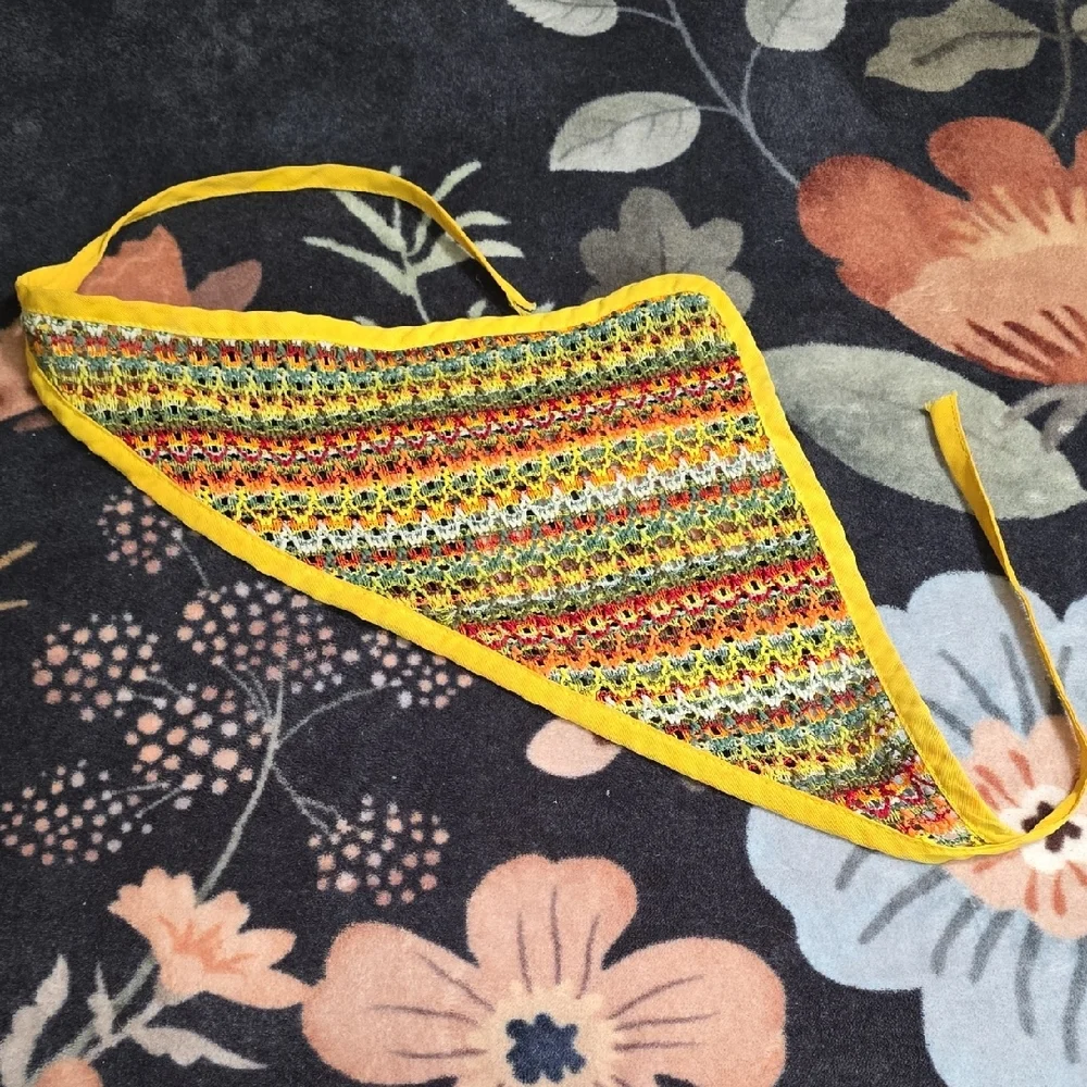 Vintage Multicolor Crochet Hair Scarves